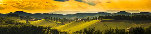 Preview: South styria vineyards landscape, near Gamlitz, Austria, Eckberg, Europe. Grape hills view from wine