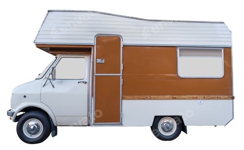 Preview: Isolated Vintage Motorhome Or RV
