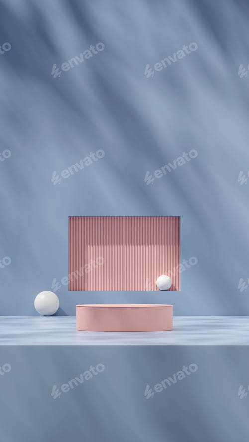 Preview: Aesthetic shot of geometric objects on a marble surface
