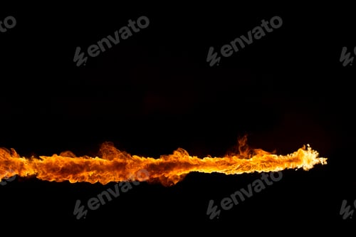 Preview: Blazing flames on black background