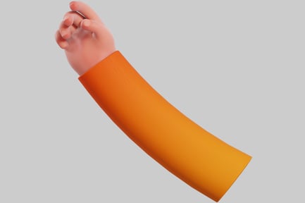 Preview: 3D Cartoon Arm And Hand Pinching Gesture