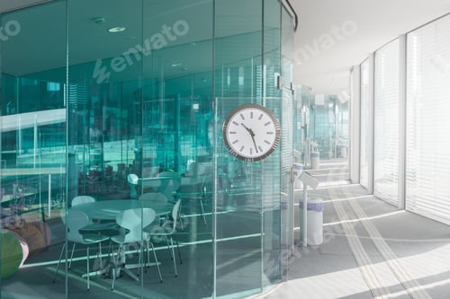 Preview: Contemporary interior of office with glass wall