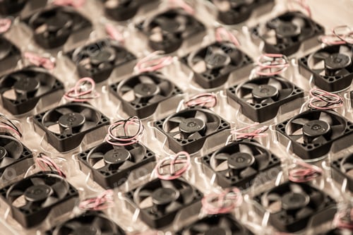 Preview: Close-up small plastic computer coolers