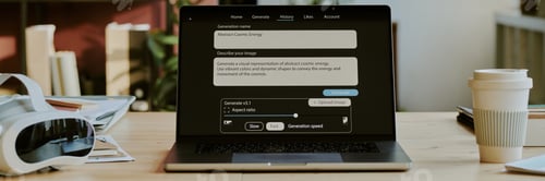 Preview: Header of Laptop with Messages on Screen