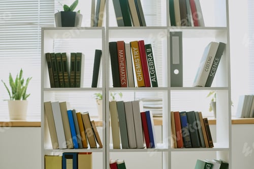 Preview: Shelf with Academic Books in White Room