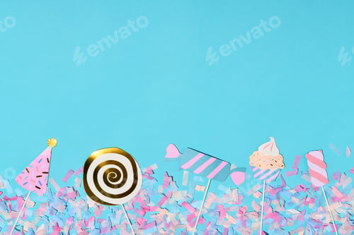 Preview: Background with funny carnival accessories