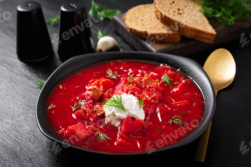 Preview: Traditional Ukrainian borscht.
