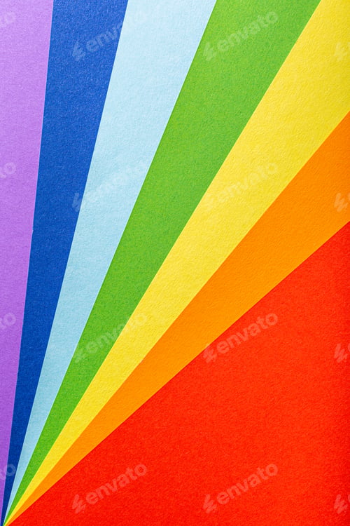Preview: Paper rainbow colored rays stripes background