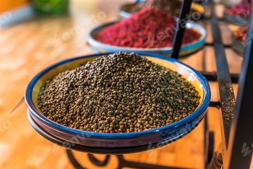 Preview: black pepper in spice shop