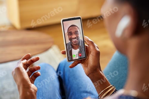 Preview: Woman doing video call with her husband at home