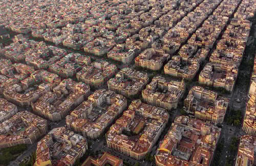 Preview: Barcelona City Blocks at Sunset