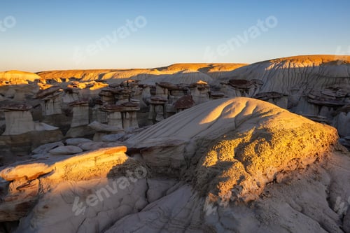 Preview: Landscape view of unique rock formation in the desert of New Mexico