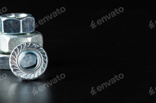Preview: Bolts on black background