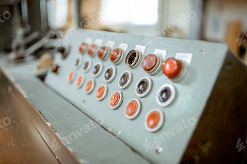 Preview: Control panel of an old woodworking machine