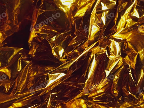 Preview: crumpled gold foil texture background