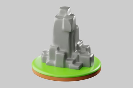 Preview: Low poly mountain rock formation