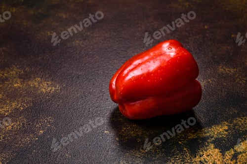 Preview: Fresh torn red sweet pepper from the autumn harvest