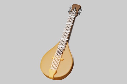 Vista previa: Instrumento bouzouki de dibujos animados