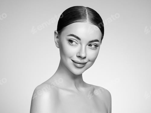 Preview: Portrait beautiful young woman with clean fresh skin