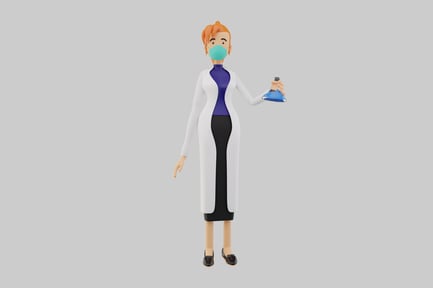 Preview: Cartoon lab technician with flask