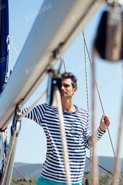 Preview: Young man on a sailboat
