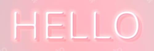Preview: Glowing pink hello neon typography