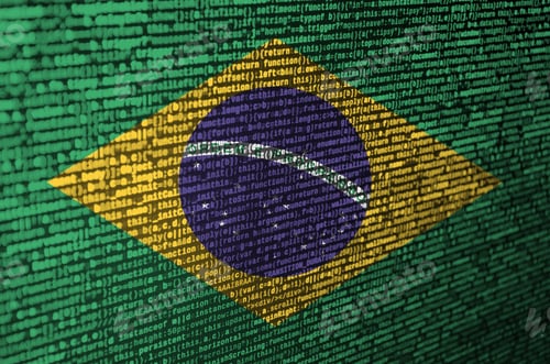Preview: Brazil flag is depicted on the screen with the program code