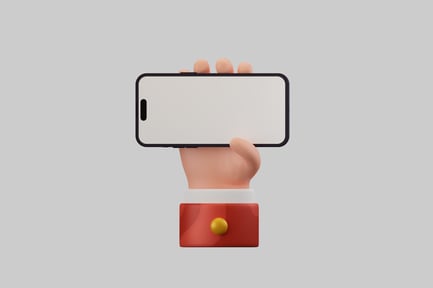 Preview: Cartoon hand holding mobile phone