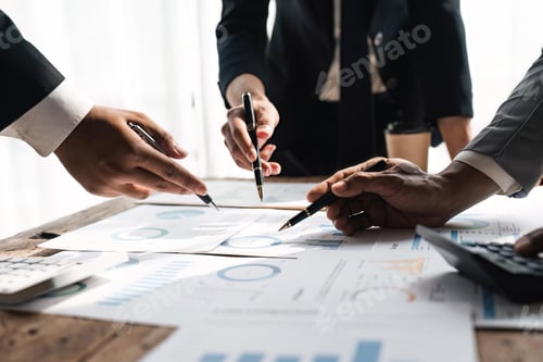 Preview: Business People Analyzing Statistics Financial Analysis Data Chart Graph Concept