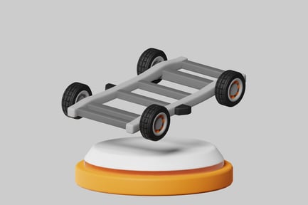 Preview: Simple car chassis with wheels