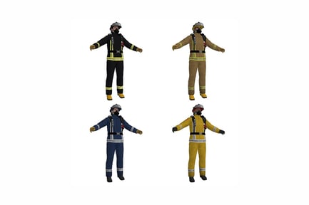 Preview: Firefighter uniform four orthographic views