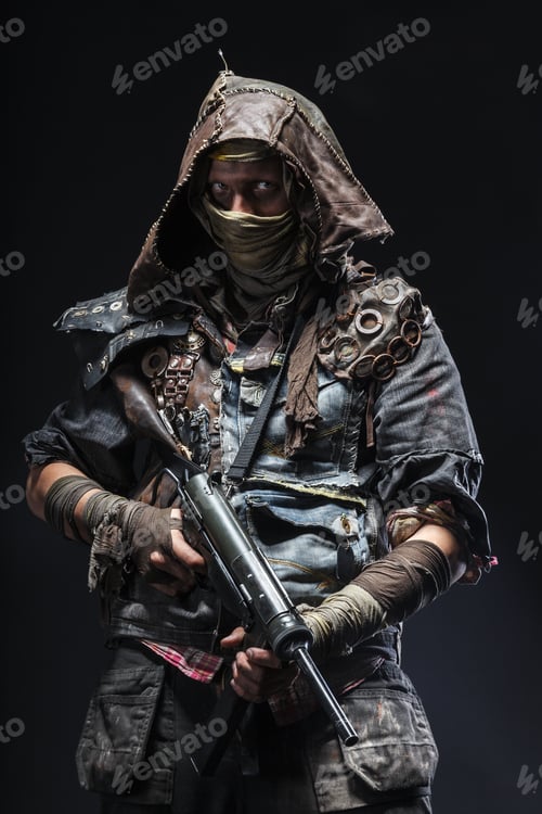 Preview: Grimy survivor with homemade weapons