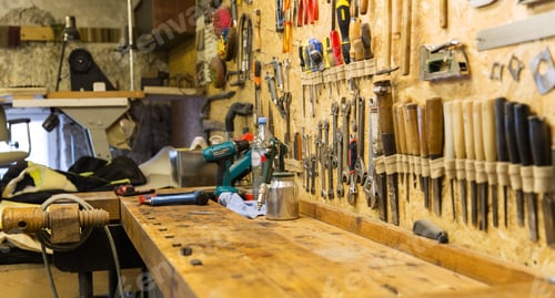 Preview: work tools and workbench at workshop