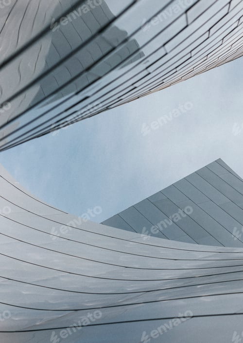Preview: Architectural modern building and a blue sky
