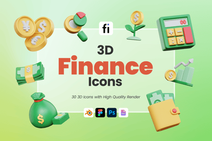 Preview: 3D Finance Budgeting Icon Set