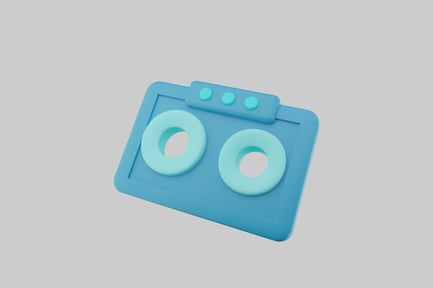 Preview: Retro cassette recorder - blue