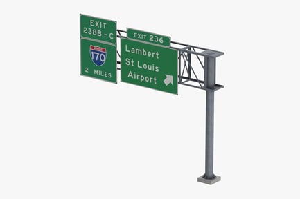 Preview: Highway Exit Signs - Interstate 170, Lambert Airport