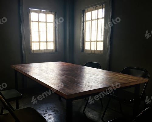 Preview: Dark small room with table and chair