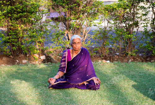 Preview: Senior Indian woman in yoga pose