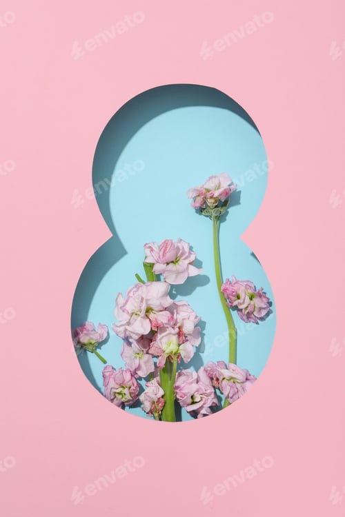 Preview: Concept of 8 march, Women day, top view