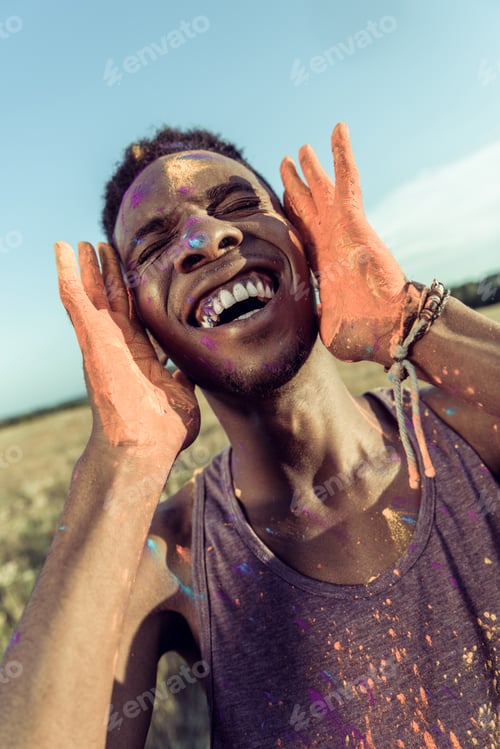 Preview: African American Man With Paint on Face