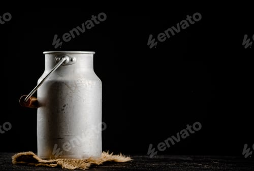 Preview: A can of milk on a napkin.