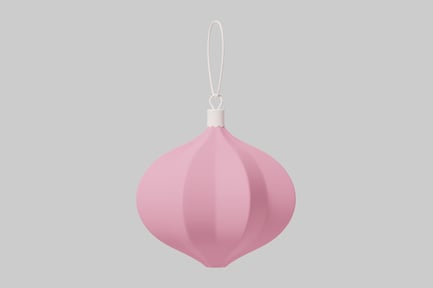 Preview: Pink ornament with white top and string