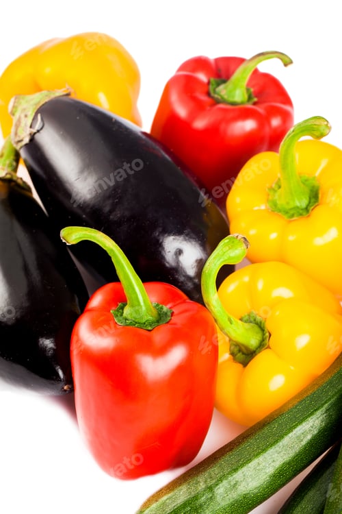Preview: Fresh vegetables isolated on white