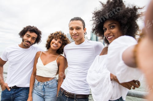 Preview: Group of afroamerican friends meeting in New York