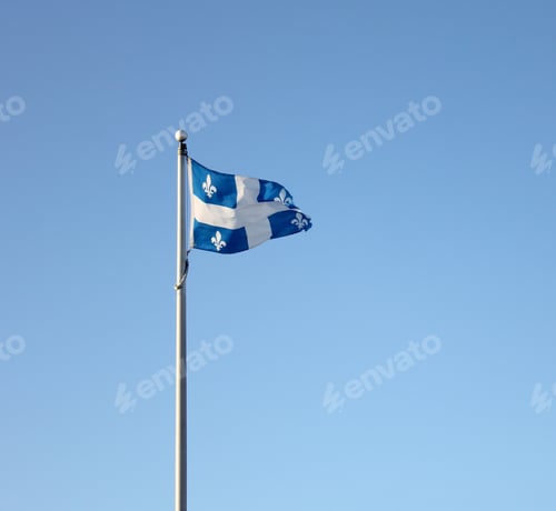 Preview: The flag of Quebec, called the Fleurdelisé represents the Canadian province of Quebec.