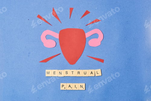 Preview: Woman's uterus in paper art. PMS concept and women's health.