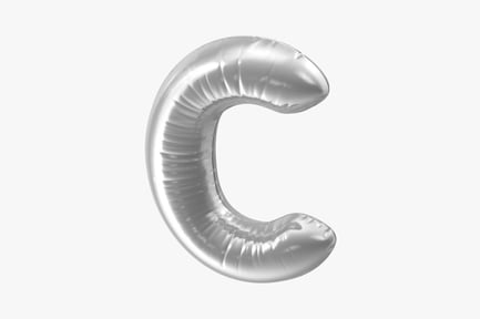 Preview: Silver Foil Balloon Letter C