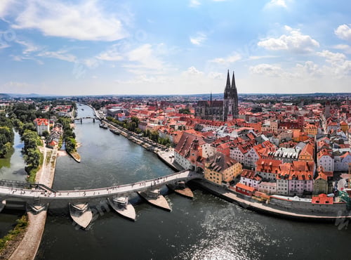 Preview: Aerial photography of Regensburg city, Germany