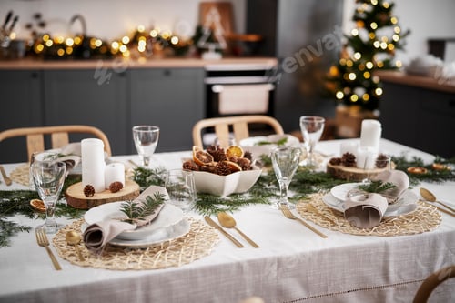 Preview: Christmas decoration at the table